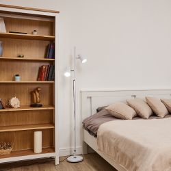 ULM-T600 2х6W-4500K-DIM WHITE Торшер напольный светодиодный. 2х6W. Сенсорный выключатель. Диммер. Белый. ТМ Uniel