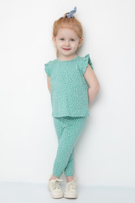 КР 4321/мятный зеленый,крапинки к361 бриджи для девочки