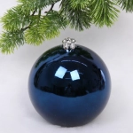 Новогодний шар 15 см «Глянец», сапфир