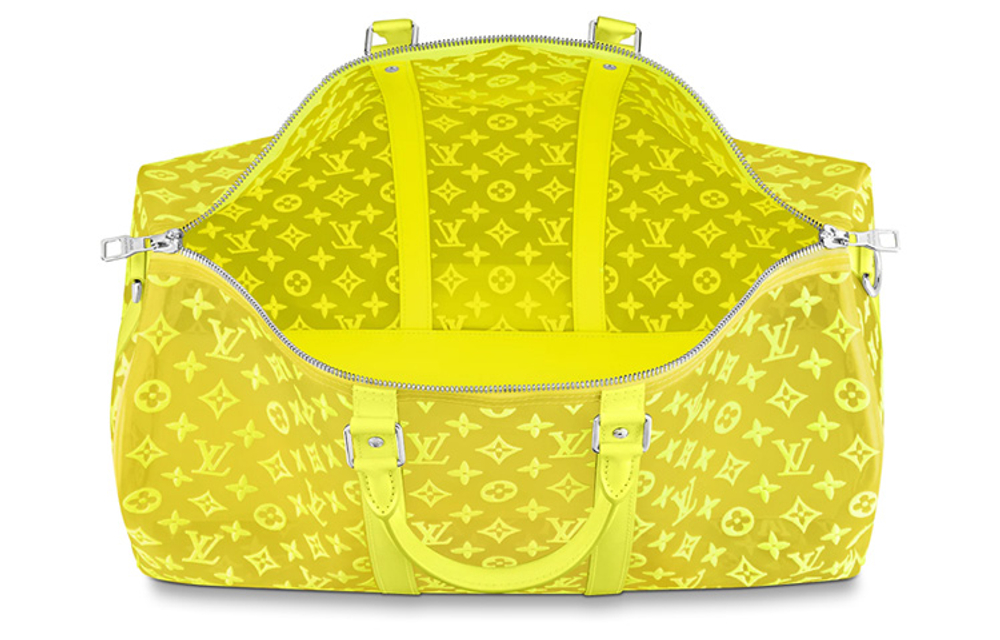 LOUIS VUITTON Keepall Bandouliere Monogram Mesh 50 Yellow