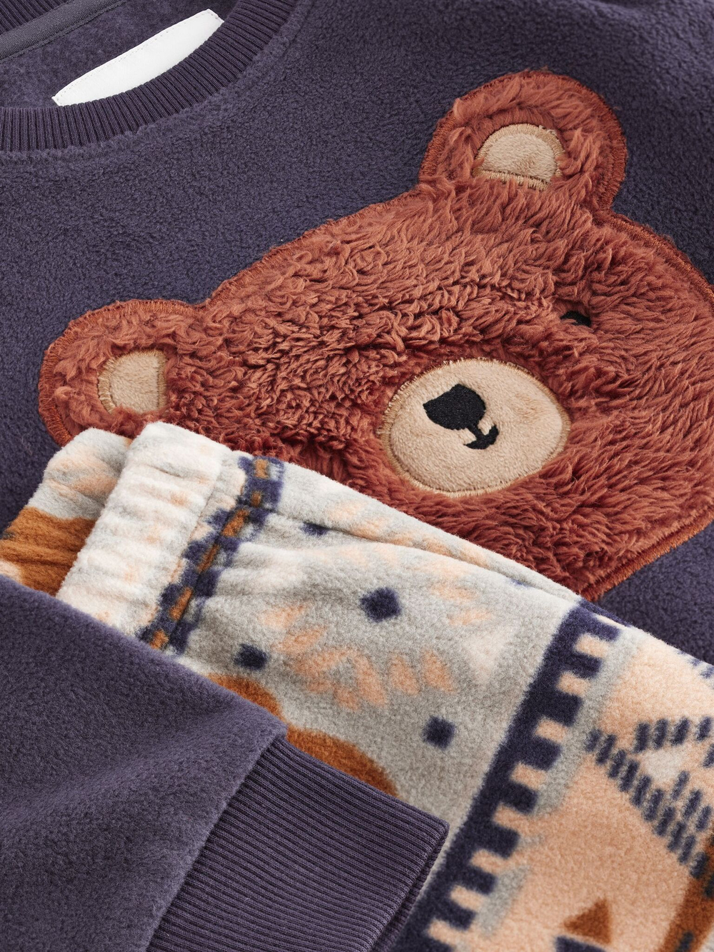 Пижама флисовая для мальчика Next B06-976, Темно-синий, Бежевый