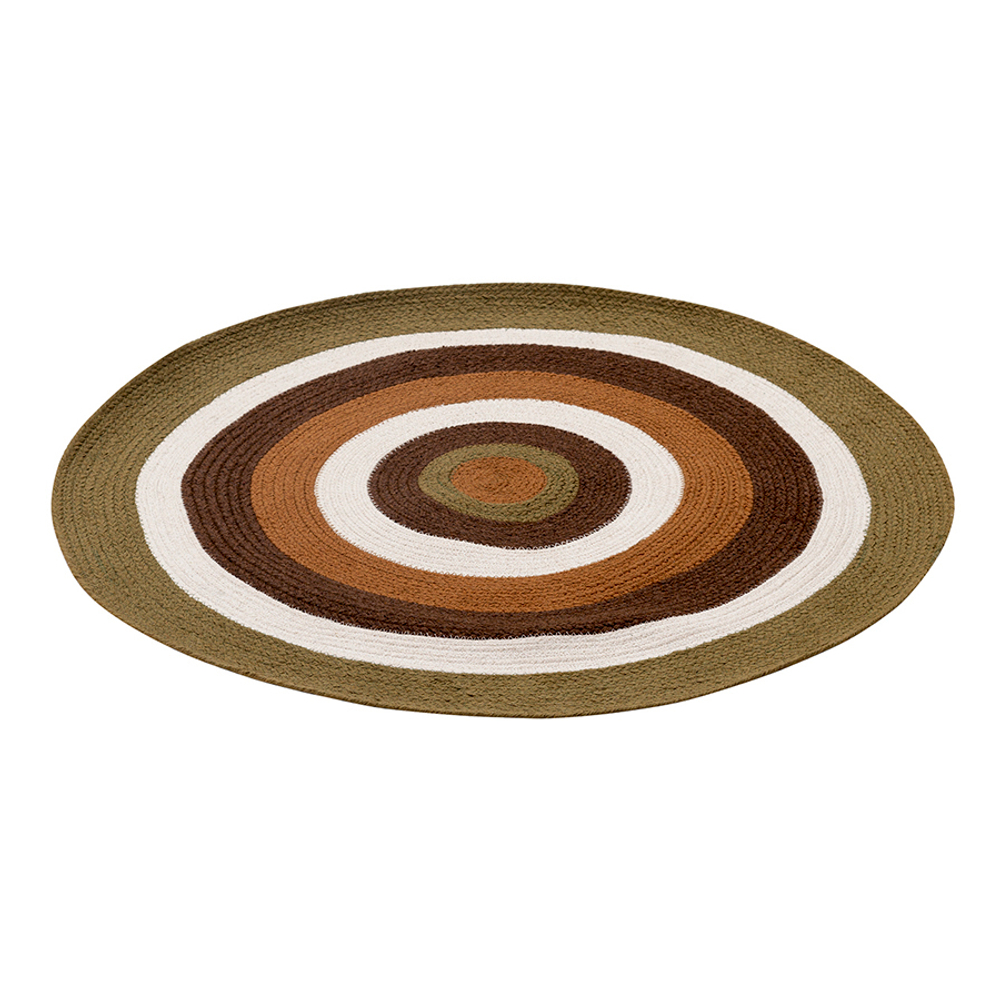 Ковер из хлопка 90см Tkano Ethnic Target коричневый