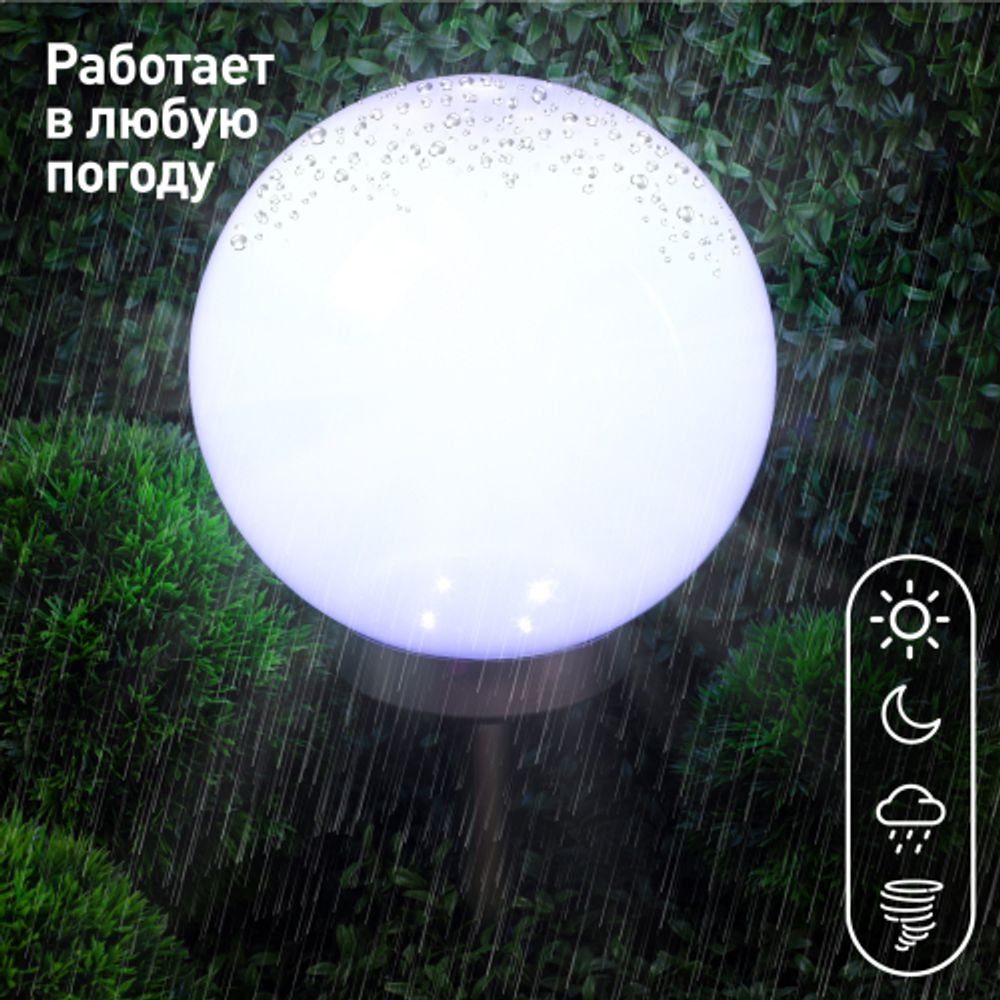 Светильник уличный ЭРА ERASF22-22 садовый на солнечных батареях Шар 25 см