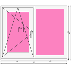 Пластиковое окно 950 х 1200 ТермА Эко + Москитная сетка