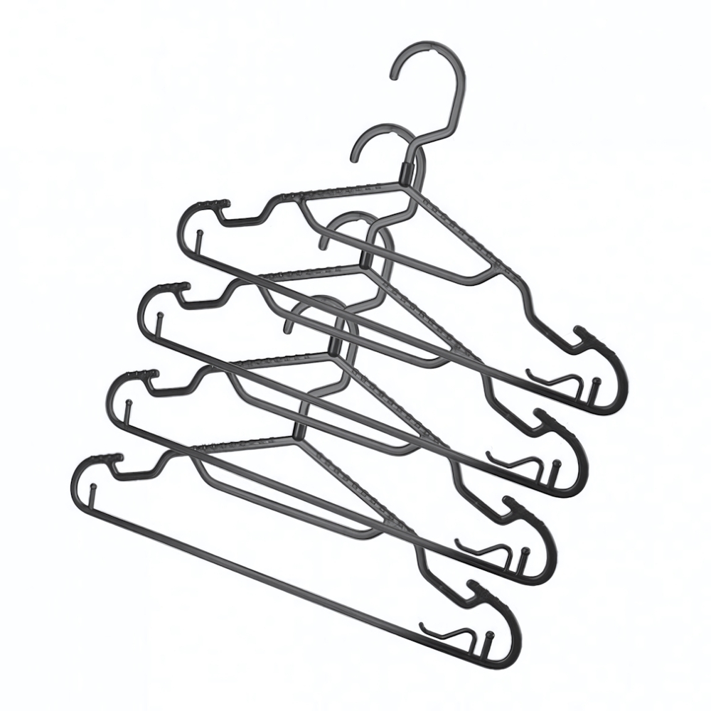 Комплект вешалок для легкой одежды slim р.46 (черный)