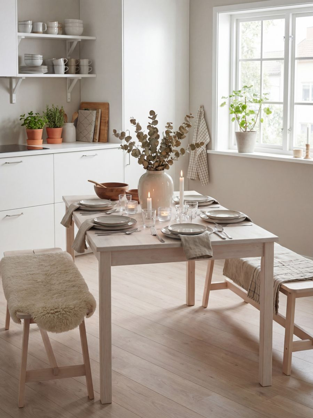 Стол кухонный, 115х75х73, Инго, обеденный, компьютерный, из массива дерева, белый, IKEA