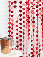 Занавес «Сердца» в красном цвете, фольгированный, 100х200 см