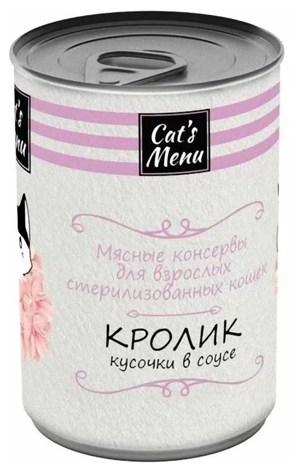 CAT'S MENU Консервы для кошек кусочки в соусе с кроликом, 340 г
