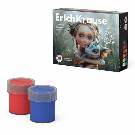 Гуашь 12цв 240мл Erich Krause Magic Pet