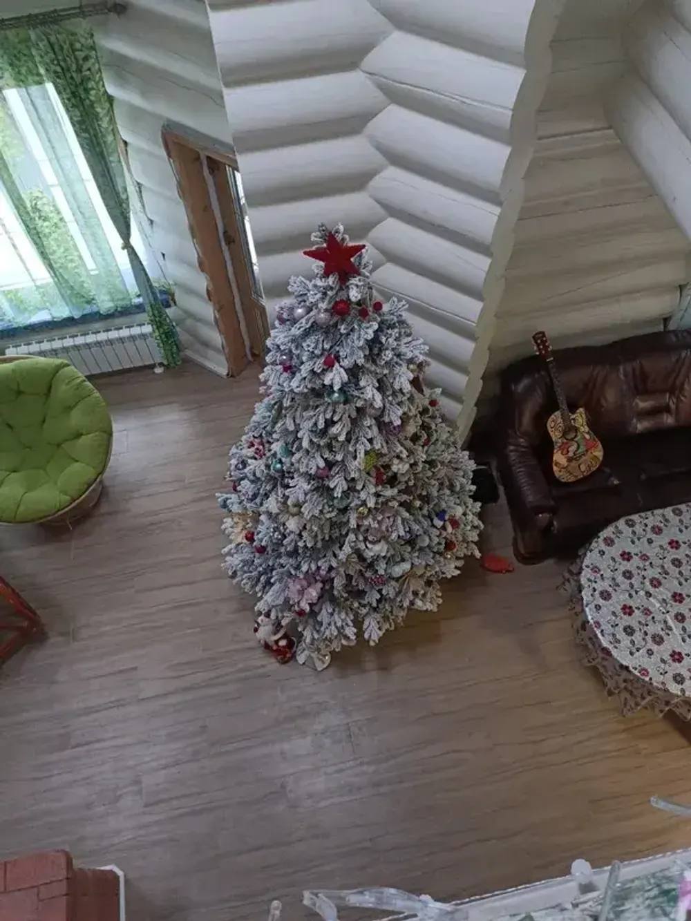 Заснеженная елка «Аляска» (Литая+пвх) 210 см / 2.1 м