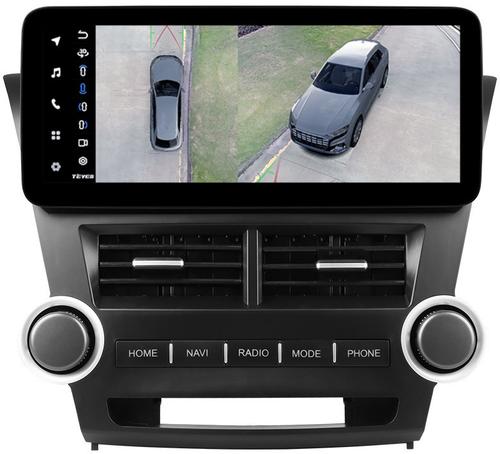 Магнитола для Toyota Highlander 2 XU40 2007-2013 (поддержка JBL, рамка LUX) - Teyes LUX ONE 360 монитор 12.3" 2K QLED на Android 10, Быстрая, CarPlay, 4G SIM-слот, 4 камеры в комплекте
