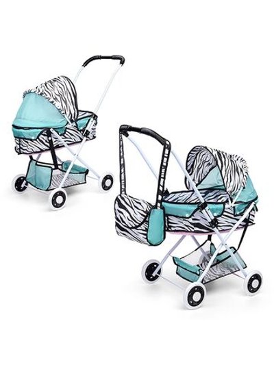 Коляска для кукол Зебра, складная, прогулочная с капюшоном (936B-9)
