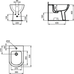 Напольное пристенное биде Ideal Standard TEMPO T510101