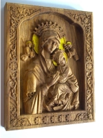 Освященная Страстная икона Божией Матери из дуба