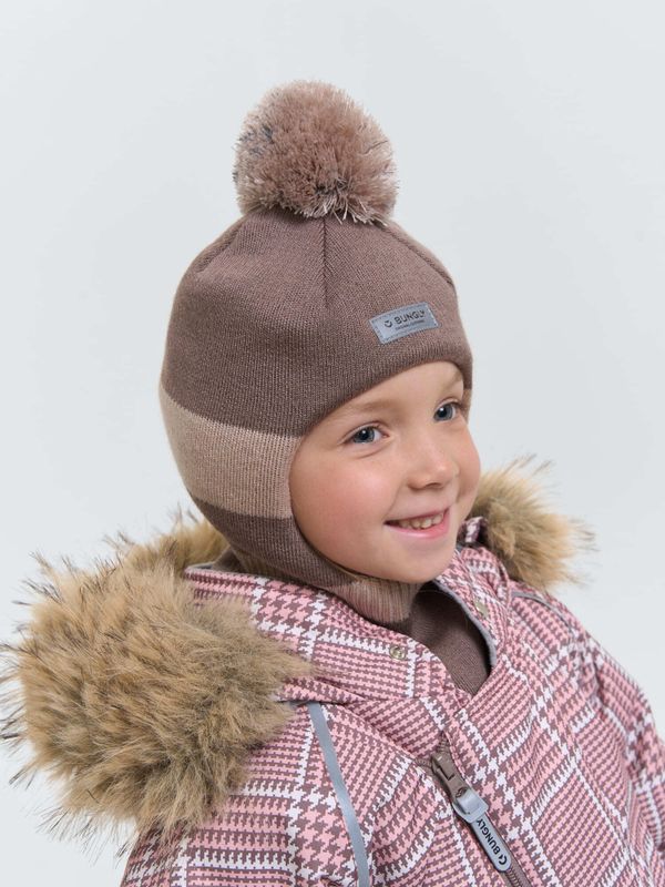 Шлем зимний  из смесовой шерсти Колор блок 