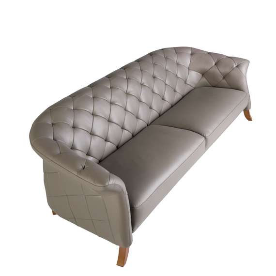 Диван 3-х местный 6188/EX007-3P-T541029 серый кожаный