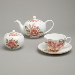 СЕРВИЗ ЧАЙНЫЙ LEFARD "КОРЕЙСКАЯ РОЗА" НА 6 ПЕР. 14 ПР. (КОР=2НАБ.)