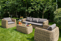 "Кальяри" журнальный столик из искусственного ротанга (гиацинт), цвет соломенный