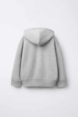 ZARA БАЗОВАЯ ТОЛСТОВКА НА МОЛНИИ, СЕРЫЙ МЕЛАНЖ