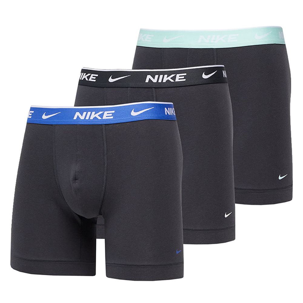 Мужские боксеры спортивные Nike Everyday Cotton Stretch Boxer Brief 3P - anthracite/mint foam wb/black wb