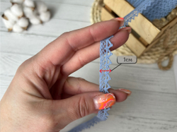 Кружево ВЯЗАНОЕ голубое 10 мм