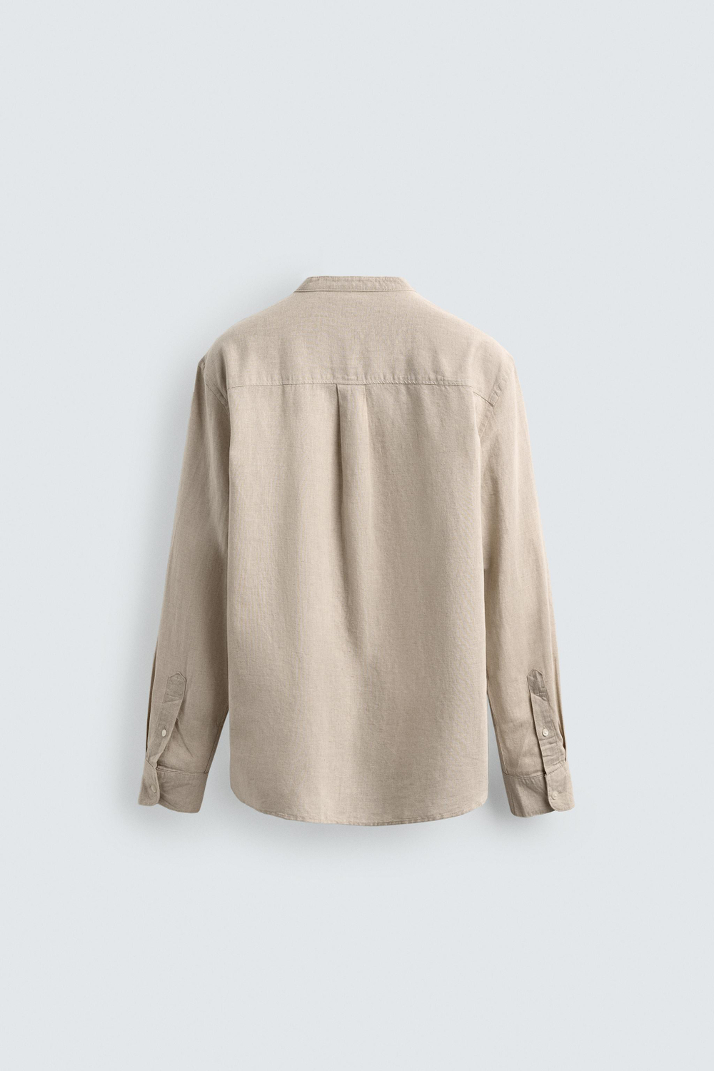 ZARА РУБАШКА RELAXED FIT ИЗ ЛЬНА И ХЛОПКА, СВЕТЛО-БЕЖЕВЫЙ