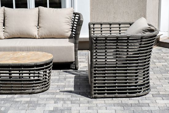 "Валенсия" лаунж-зона из искусственного ротанга, цвет серый