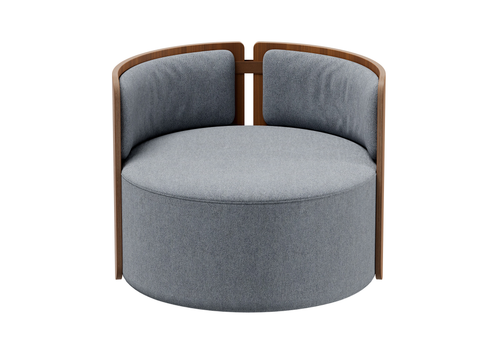 Кресло крутящееся Lagom 800 (серый твид, орех)