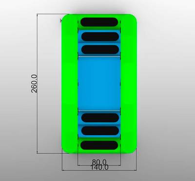 Надувная мини-лестница для бассейна из ПВХ, зелёный, 2,6*1,4*2,4 м