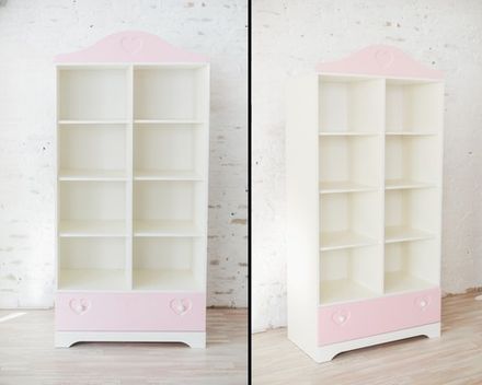 Стеллаж Сердечко МДФ белый/орхидея