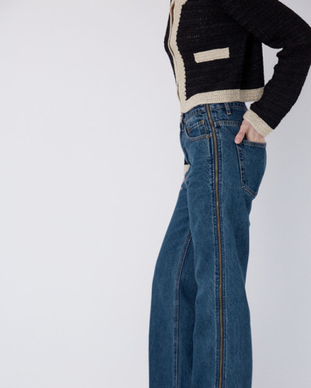 Джинсы на молнии синий