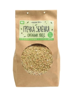 Крупа гречневая непропаренная (зеленая) органическая, 1 кг