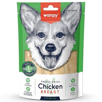 Лакомство для собак Wanpy Dog Сублимированное "Куриная грудка", Упаковка 40 г