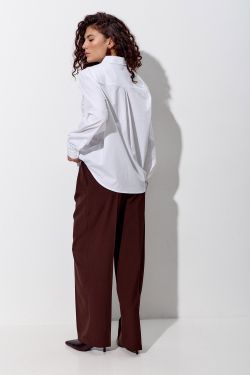 Свободная базовая рубашка из хлопка белого цвета