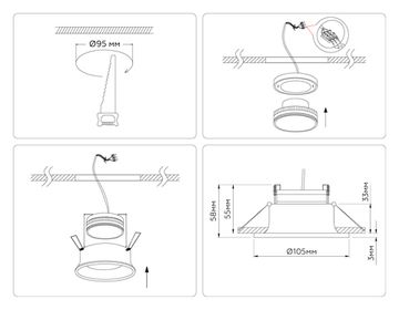 Встраиваемый точечный светильник 1*GX53 TN51813 WH белый Techno Spot GX Standard tech Ambrella