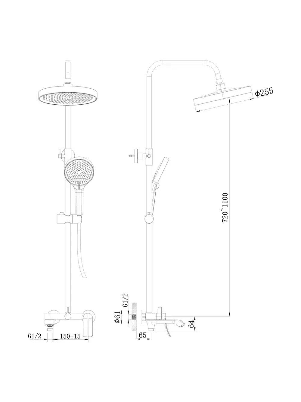 HB24553-7 Душевая система HAIBA