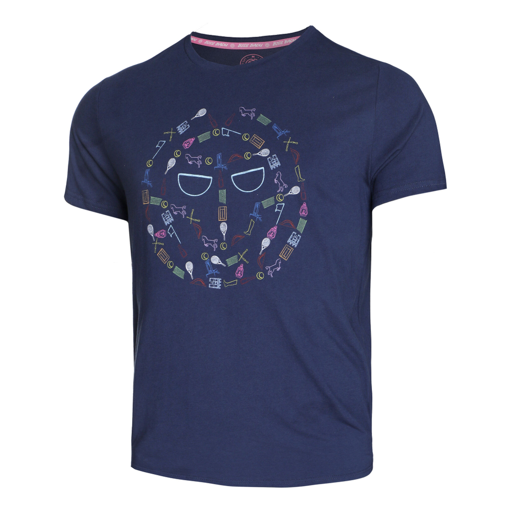 Мужское теннисное поло BIDI BADU Mao Lifestyle T-Shirt Men - Dark Blue, Multicoloured