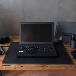 Бювар кожаный большой черного цвета