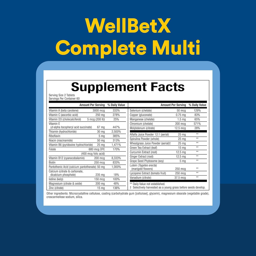 Natural Factors, WellBetX®, комплекс мультивитаминов, 120 таблеток