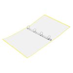 Папка на 4-х кольцах, 40мм, Бюрократ Neon, 700мкм, внутренний карман, корешок с карманом, желтая