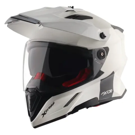Шлем AXOR X-CROSS DUAL VISOR SC, с визором, цвет белый (M)