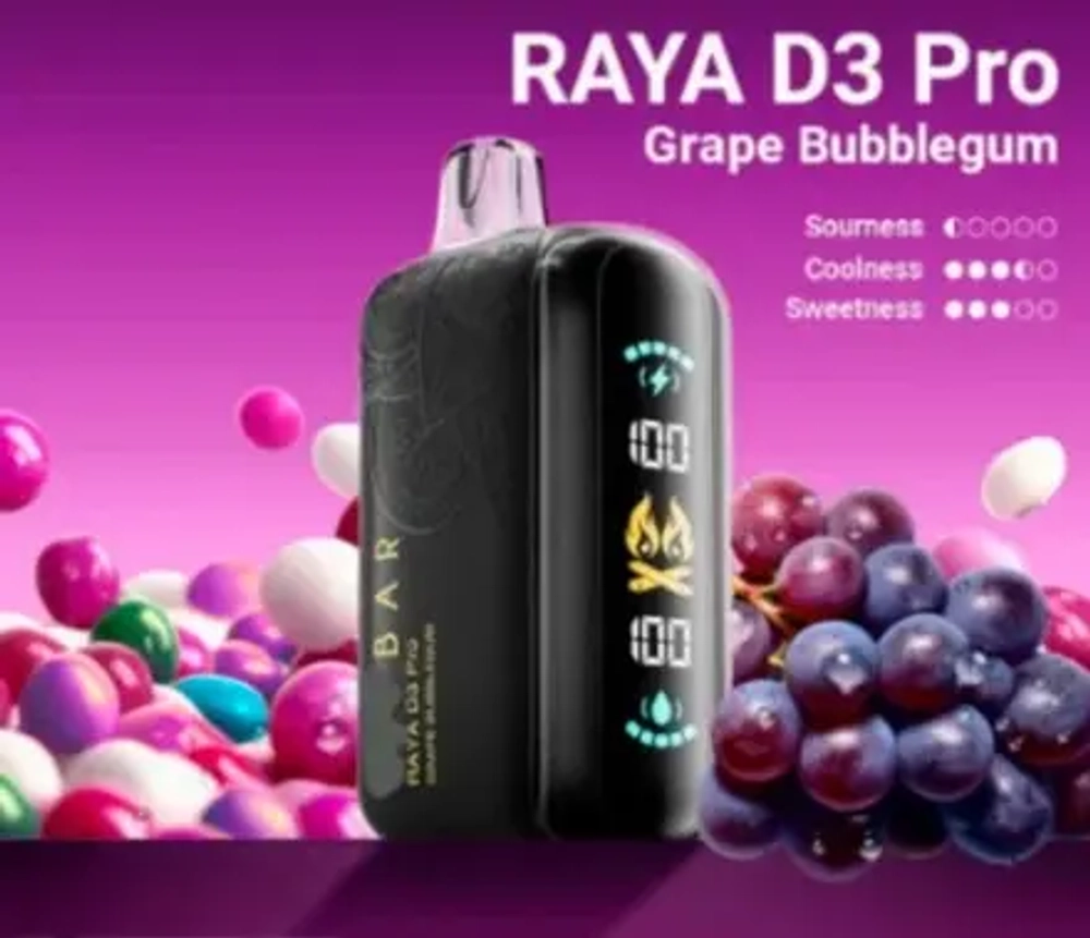 ELF BAR RAYA D3 Pro - Grape Bubblegum (5% nic)