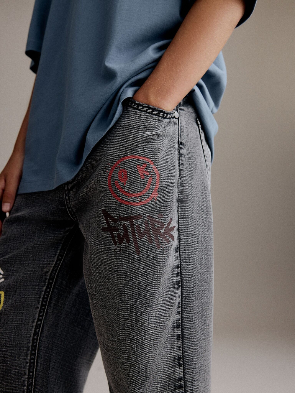 Джинсы для мальчика Next B30-829, Темно-серый