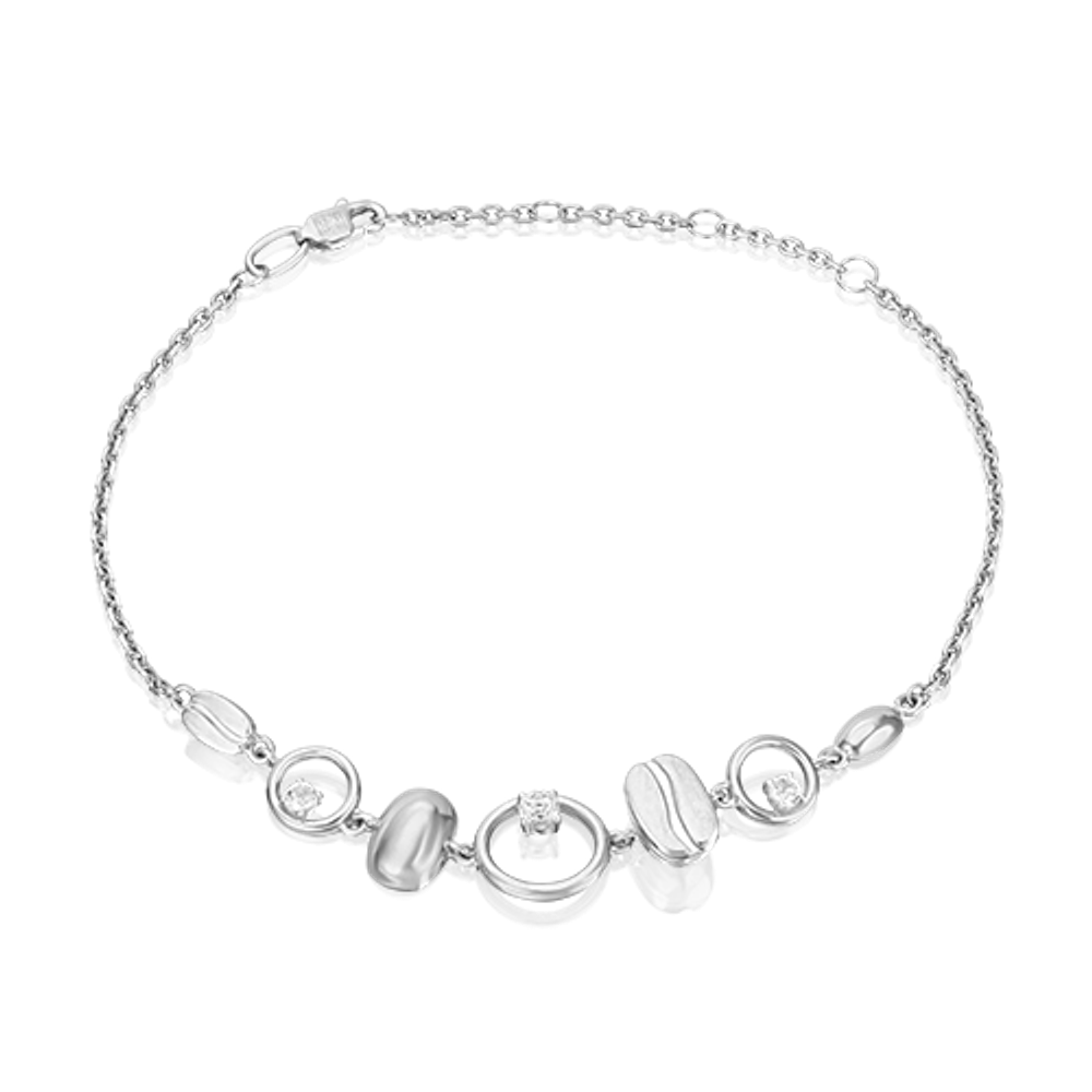 Браслет из белого золота с натуральными топазами white