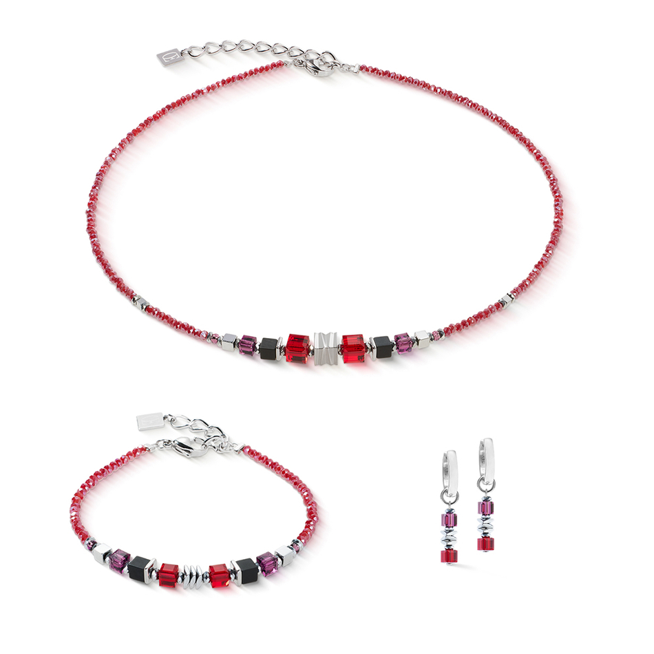 Серьги Coeur de Lion Red-Silver 3044/21-0317