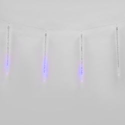 ULD-E3005-300-DTK BLUE IP44 ICICLE Занавес светодиодный фигурный Сосульки. соединяемый. 2.7х0.42м. 10 подвесов. Синий свет. Провод прозрачный. TM Uniel.