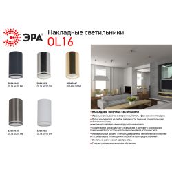 OL16 GU10 BK Подсветка ЭРА Накладные, под GU10