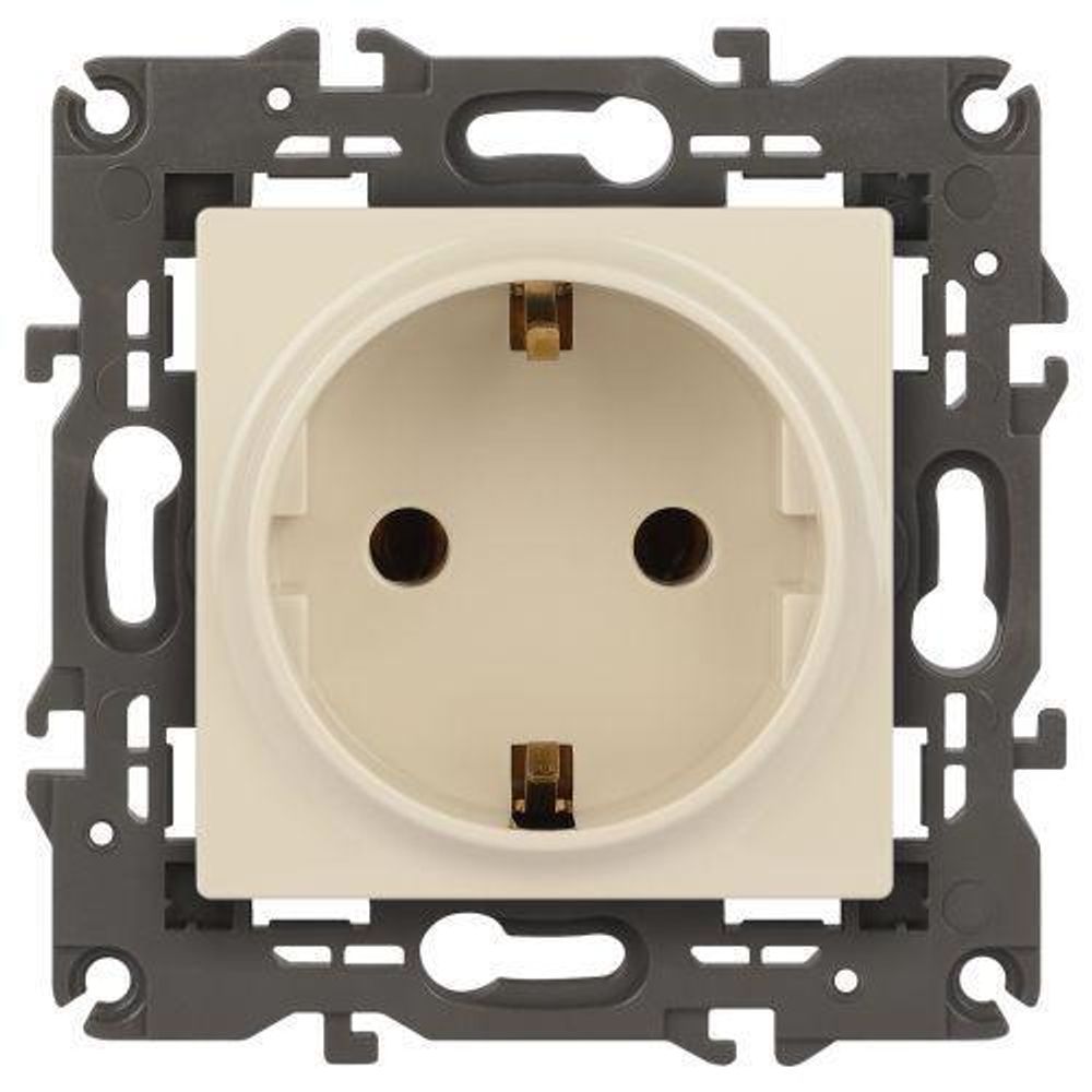 Розетка 1-м СП Эра Elegance 14-2101-02 16А IP20 16AX 250В 2P+E Schuko сл. кость Эра Б0034265