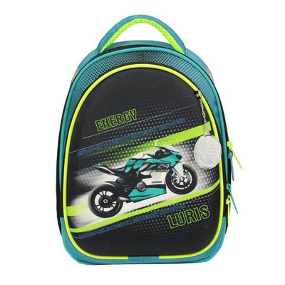 Ранец Колибри 3 с ортопед. спинкой и мешком д/обуви "Мото" 37*28*19 см. 2 отд. (Luris)