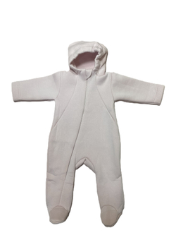 Комбинезон с закрытой ножкой на молнии с капюшоном из футера 3Х нитки с начесом (100% хлопок) на рост 62,68,74 см56 см